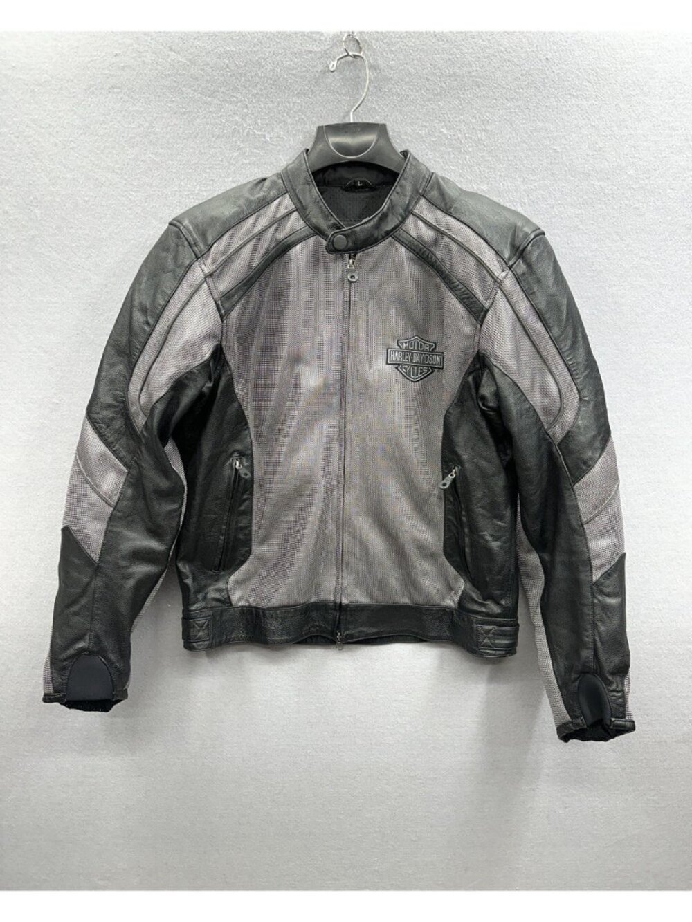 VTG Harley-Davidson Riding Jacket Men L Mesh Leather Body Armor Pads 97377-08VM